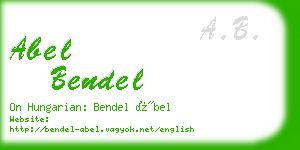 abel bendel business card
